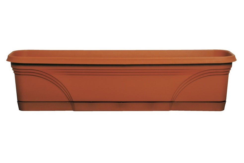 Southern Patio MB2412TC Medallion Plastic Window Box, Terracotta